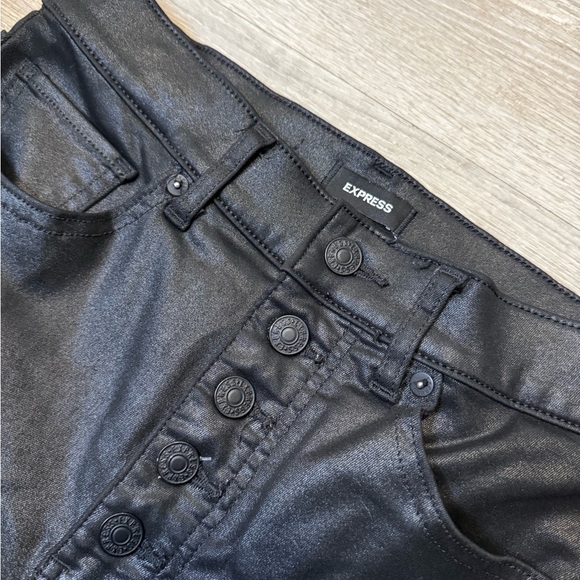 •EXPRESS• HIGH RISE SKINNY FAUX LEATHER PANTS - Picture 4 of 7